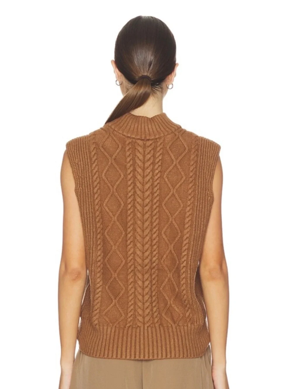 Varley Joilette Roll Neck Carmel Sweater Vest - Picture 2 of 6